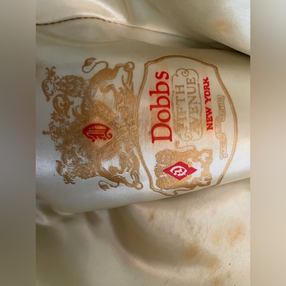 Vtg Black Felt Dobbs Fedora Sz 7 1/8 VFG - Picture 6 of 6